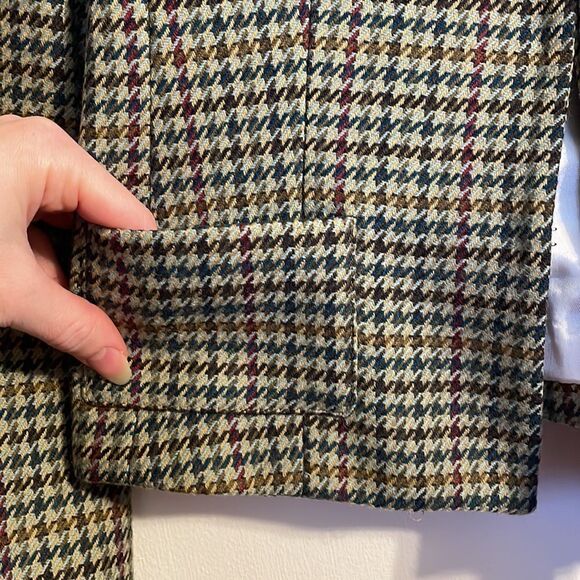 Walter Plaid Blazer Jacket Herringbone Tweed - Picture 13 of 14